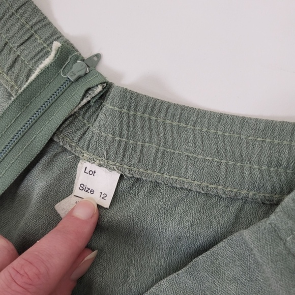 90’s lounge pants olive green vintage straight leg flowy lightweight high rise - Picture 10 of 14